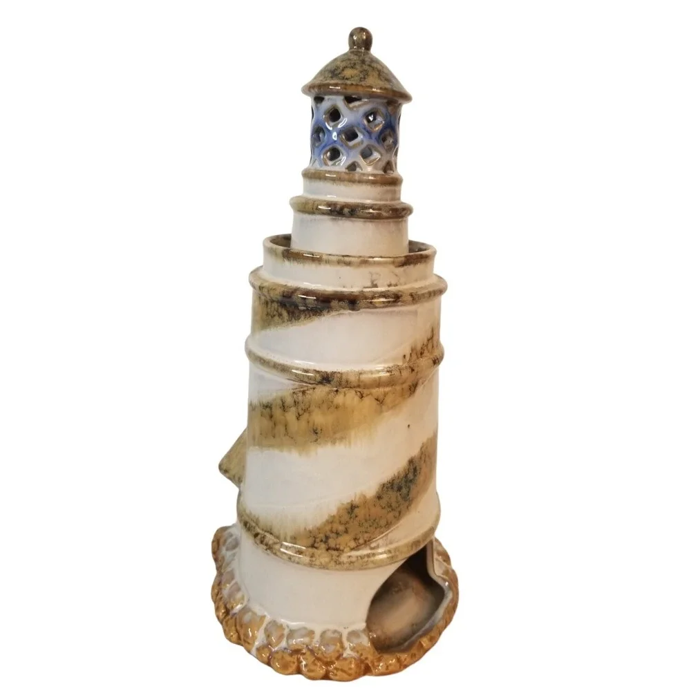 Vintage LIGHTHOUSE Tealight Candle Holder Nautical Decor UNIQUE ESTATE FIND